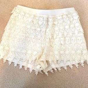 Express Off White Shorts - Lace